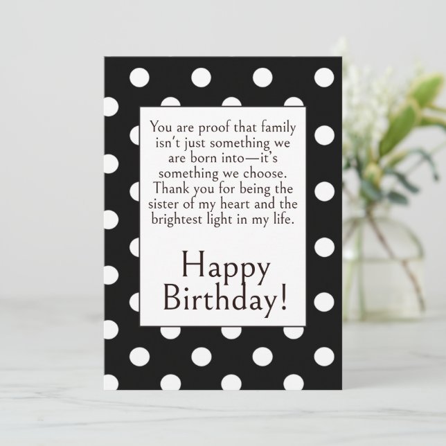 Tarjeta de cumpleaños imprimible para hermana del  (Anverso de pie)
