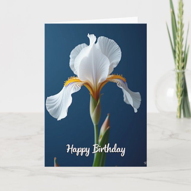 Tarjeta de cumpleaños Indigo Bloom (Anverso)