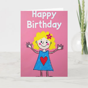 Tarjeta de cumpleaños infantil alegre