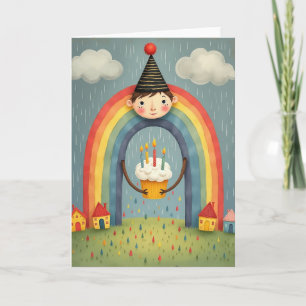 Tarjeta de cumpleaños infantil caprichosa