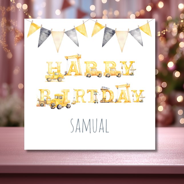 Tarjeta de cumpleaños infantil de construcción ama (Subido por el creador)