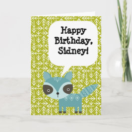 Tarjeta de cumpleaños infantil personalizada Racco