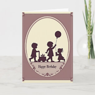 Tarjeta de cumpleaños infantil vintage