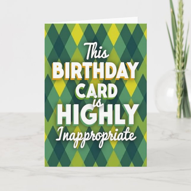Tarjeta de cumpleaños ingeniosa de Argyle (Anverso)