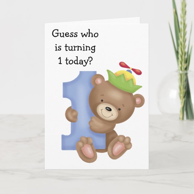 Tarjeta de cumpleaños inicial para niños de pequeñ (Anverso)