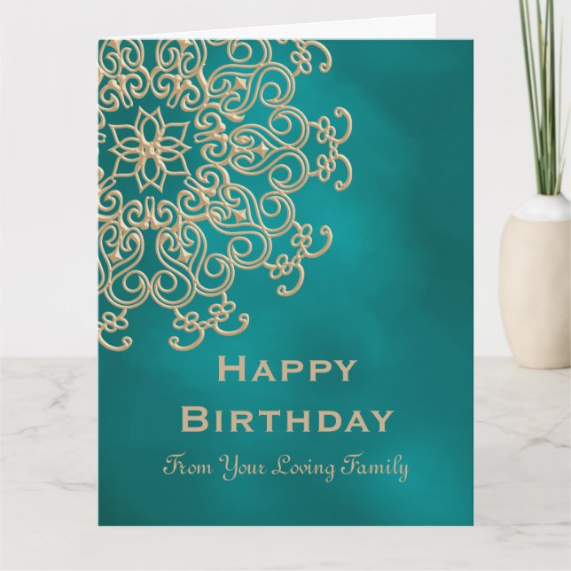 TARJETA DE CUMPLEAÑOS INSPIRADA EN INDIA EN TONOS  (Anverso)
