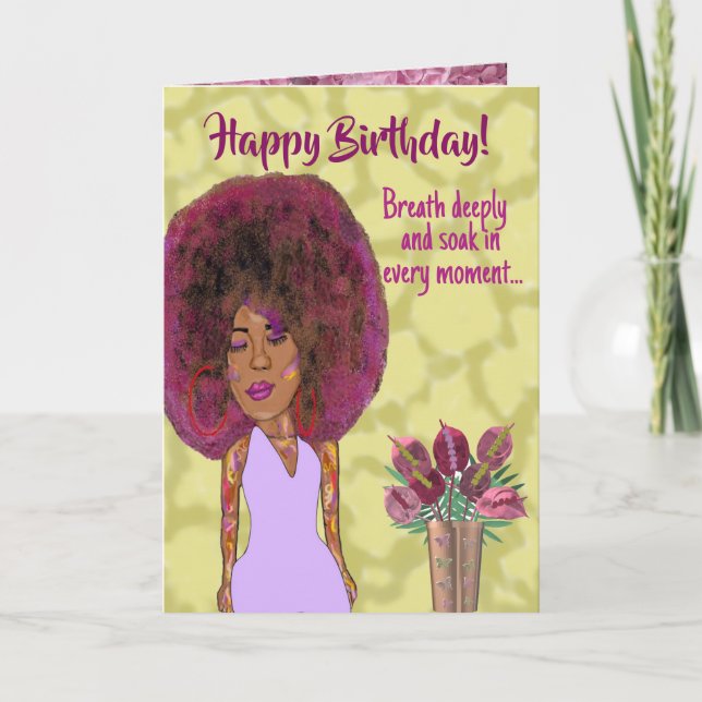 Tarjeta de cumpleaños Inspiradora para afroamerica (Anverso)