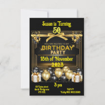 Tarjeta de cumpleaños invita al personalizable y p