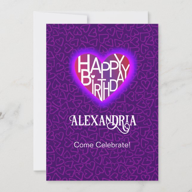 Tarjeta de cumpleaños/invitación personalizable Lo (Anverso)