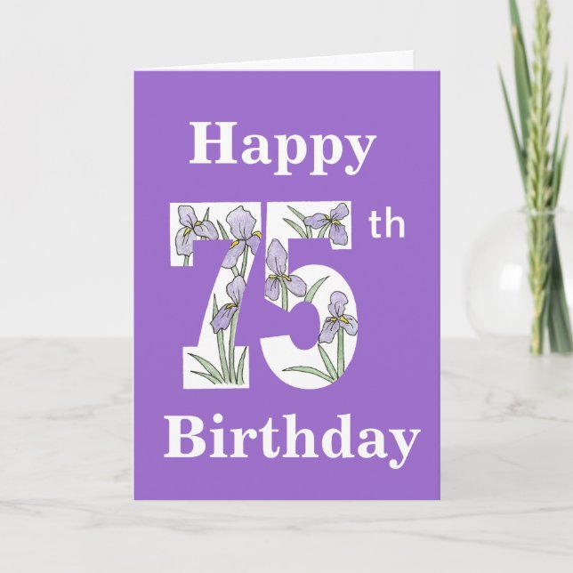 Tarjeta de cumpleaños Iris 75 (Anverso)