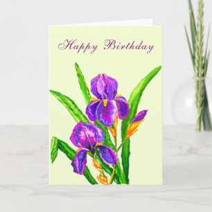 Tarjeta de cumpleaños Iris Flowers