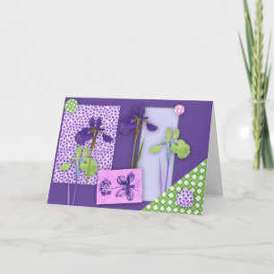 Tarjeta de cumpleaños Iris Scrapbook (fuente grand