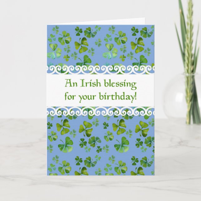 Tarjeta de cumpleaños irlandesa de la bendición (Anverso)