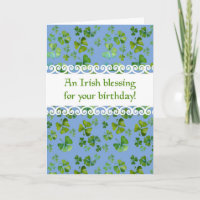 Tarjeta de cumpleaños irlandesa de la bendición