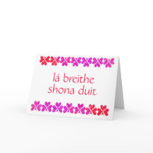 Tarjeta de cumpleaños irlandesa Red Shamrock