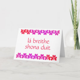 Tarjeta de cumpleaños irlandesa Red Shamrock