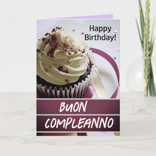 Tarjeta de cumpleaños italiana Buon compleanno (Anverso)