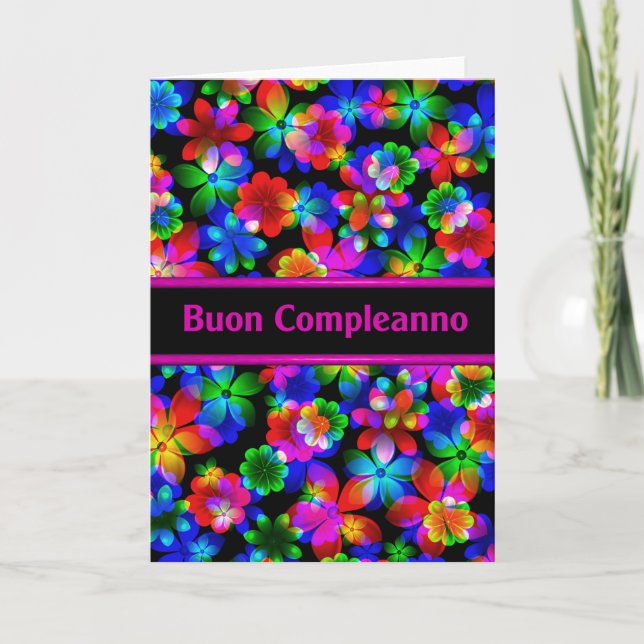Tarjeta de cumpleaños italiana de Buon Compleanno (Anverso)