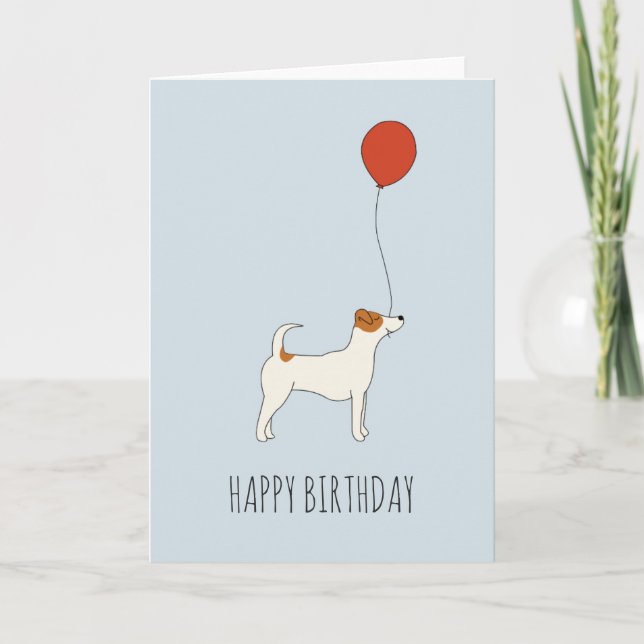 Tarjeta de cumpleaños Jack Russel Terrier (Anverso)