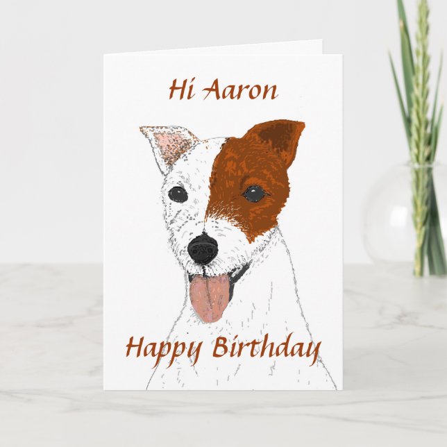 Tarjeta de cumpleaños Jack Russell Terrier (Anverso)