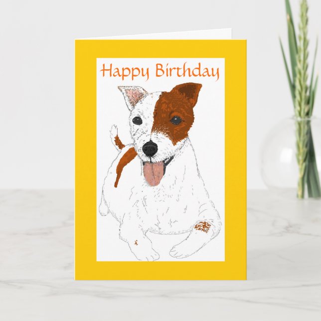 Tarjeta de cumpleaños Jack Russell Terrier (Anverso)