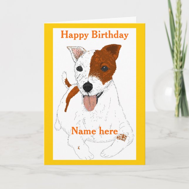 Tarjeta de cumpleaños Jack Russell Terrier (Anverso)