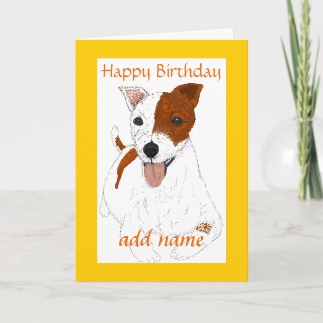 Tarjeta de cumpleaños Jack Russell Terrier Persona (Anverso)
