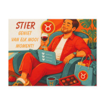 Tarjeta de cumpleaños juguetona de Tauro para [él]