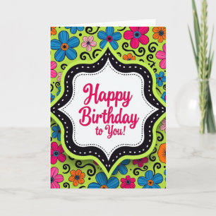 Tarjeta de cumpleaños juguetona enmarcada