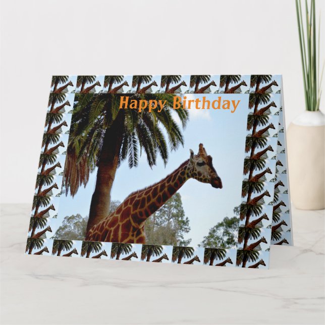 Tarjeta de cumpleaños Jumbo Giraffes, (Anverso)