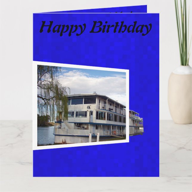 Tarjeta de cumpleaños Jumbo Paddle Steamer, (Anverso)