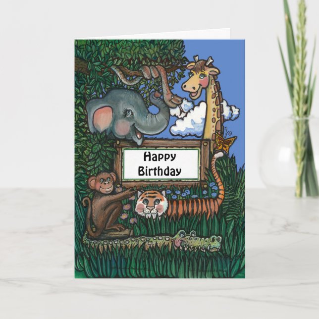 Tarjeta de cumpleaños Jungle (Anverso)