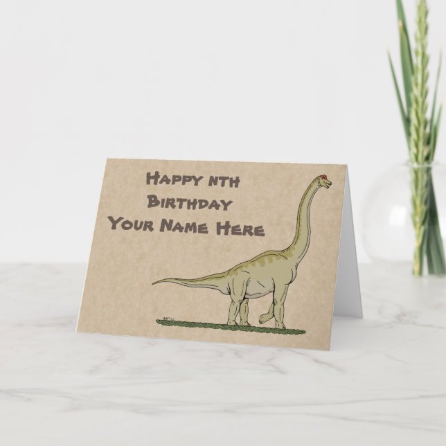 Tarjeta de cumpleaños Jurassius Dinosaur Brachiosa (Anverso)