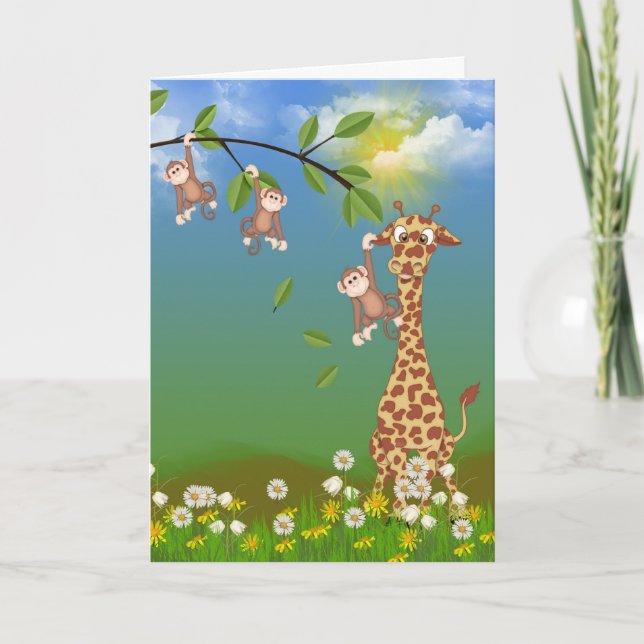 Tarjeta de cumpleaños Juvenile Jungle (Anverso)
