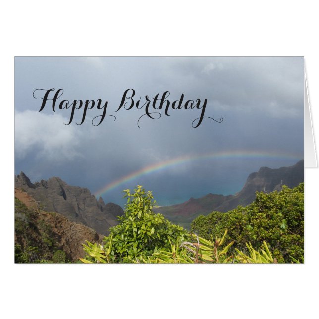 Tarjeta de cumpleaños Kalalau Rainbow (Anverso (Horizontal))