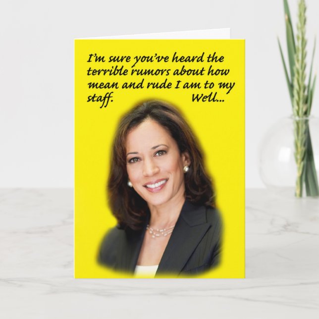 Tarjeta de cumpleaños Kamala Harris (Anverso)