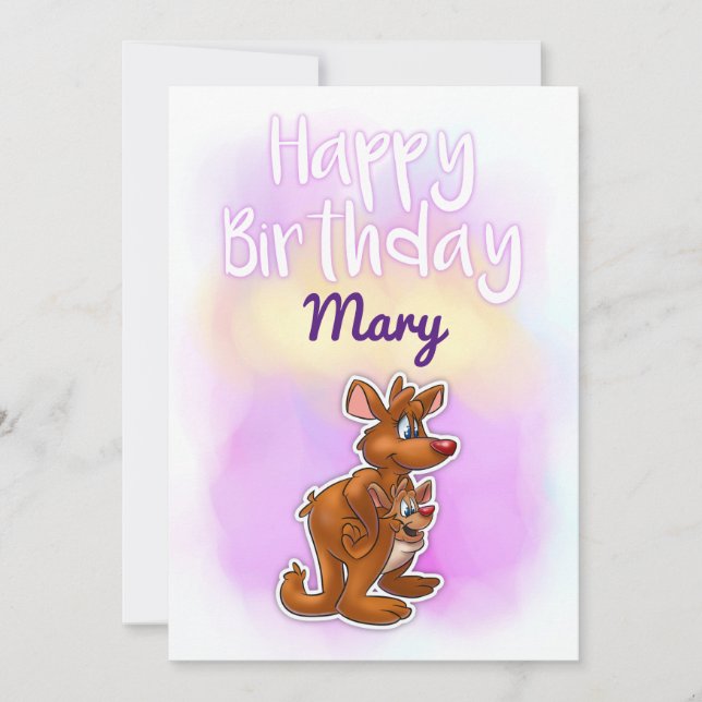 Tarjeta de cumpleaños Kangaroo (Anverso)