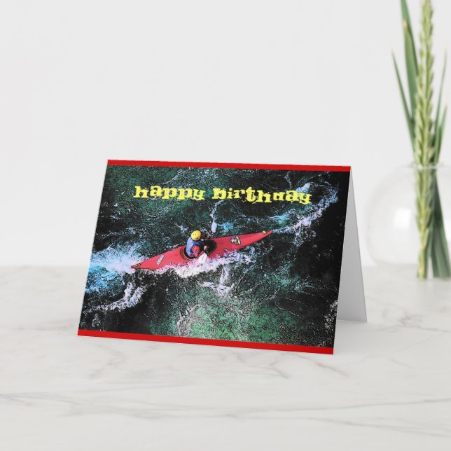 Tarjeta de cumpleaños Kayaker (Anverso)