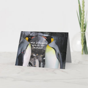 Tarjeta de cumpleaños King Penguins
