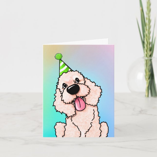 Tarjeta de cumpleaños KiniArt Sonriente Doodle (Anverso)
