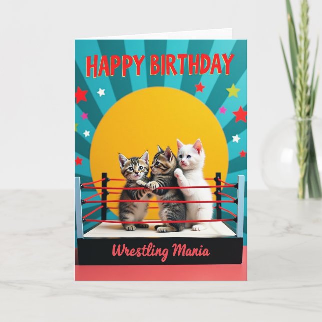 Tarjeta de cumpleaños Kitten Mania (Anverso)