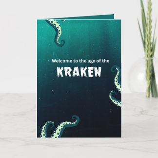 Tarjeta de cumpleaños Kraken y Cracking