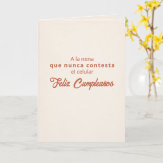 Tarjeta de cumpleaños La Nena Que No Contesta