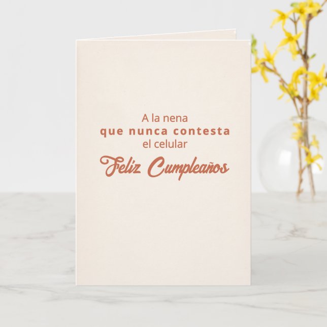 Tarjeta de cumpleaños La Nena Que No Contesta (flor amarilla)