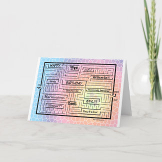 Tarjeta de cumpleaños/laberinto para Emily (¡perso