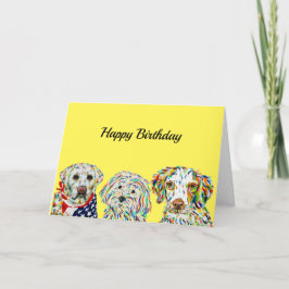Tarjeta de cumpleaños Labrador Maltipoo Brittany S