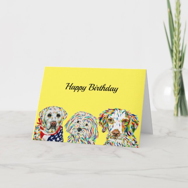 Tarjeta de cumpleaños Labrador Maltipoo Brittany S (Anverso)