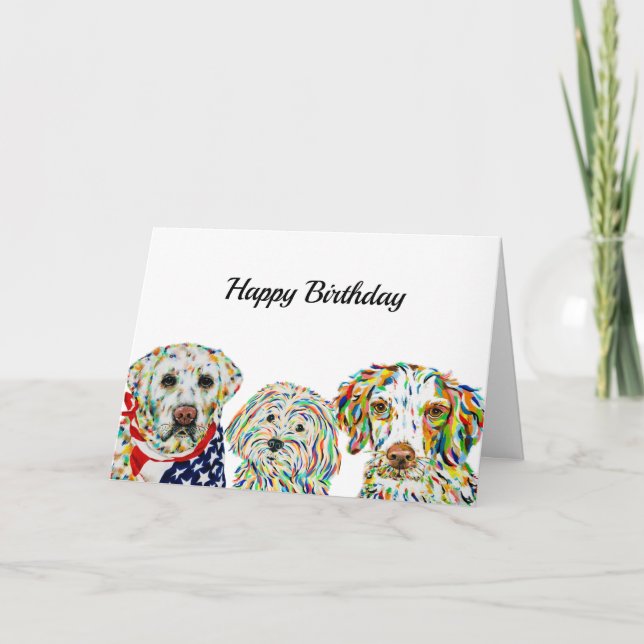 Tarjeta de cumpleaños Labrador Maltipoo Brittany S (Anverso)