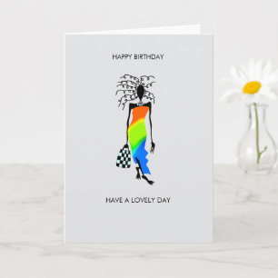 Tarjeta de cumpleaños Lady Elegant de moda para ar