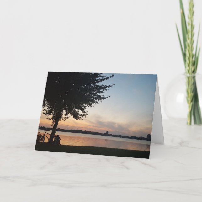 Tarjeta de cumpleaños "Lake Calhoun Biker" (Anverso)